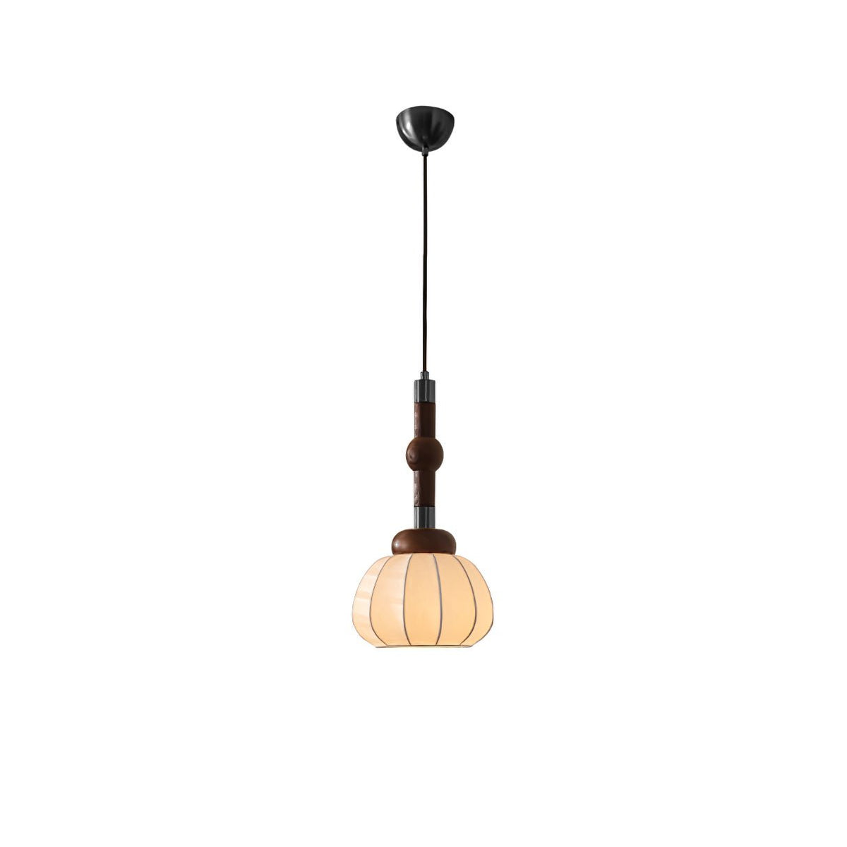 Livenor hanglamp van zijde en hout in Scandinavische stijl