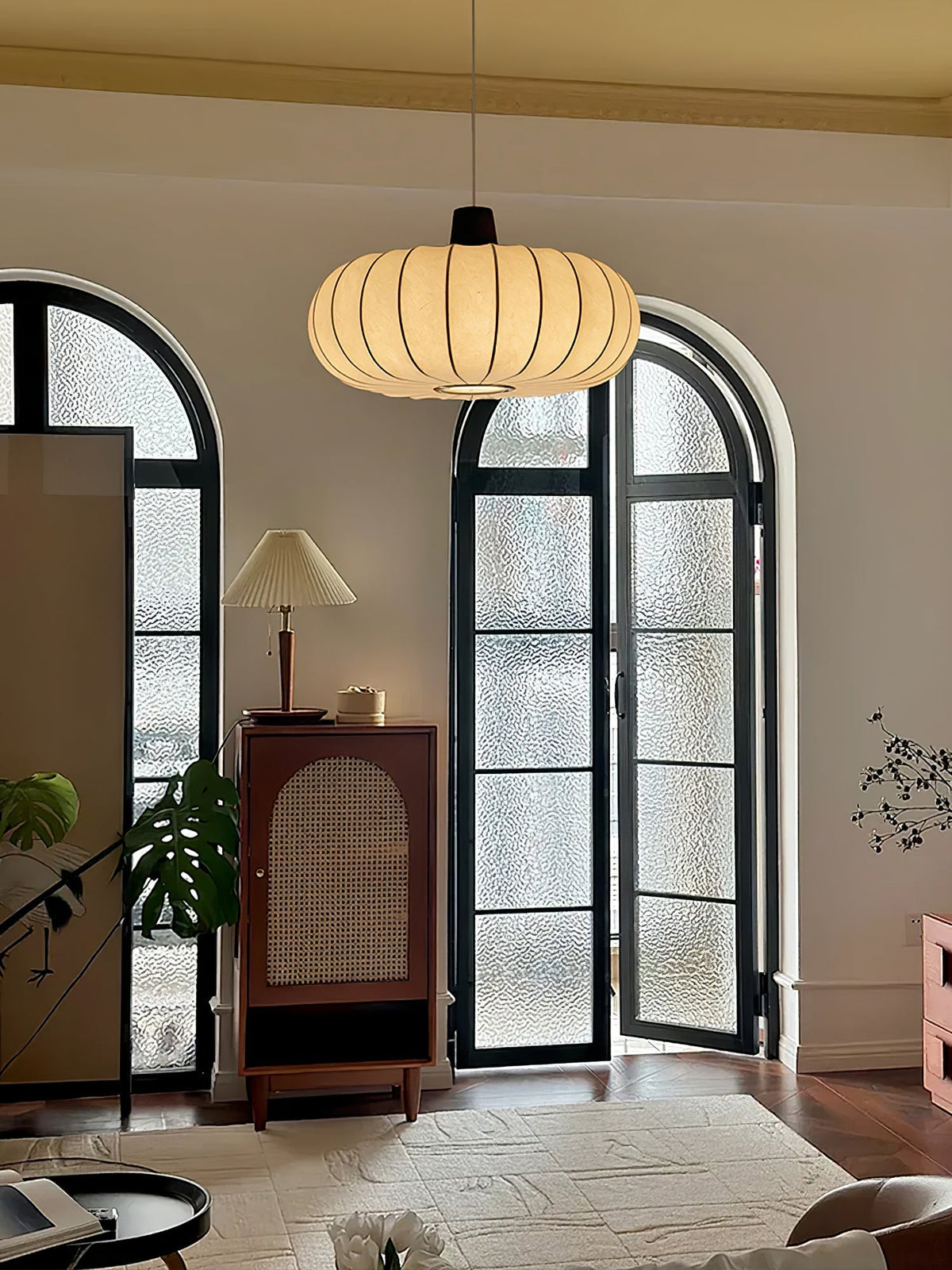 Aldeelia hanglamp van zijden hout in retrostijl