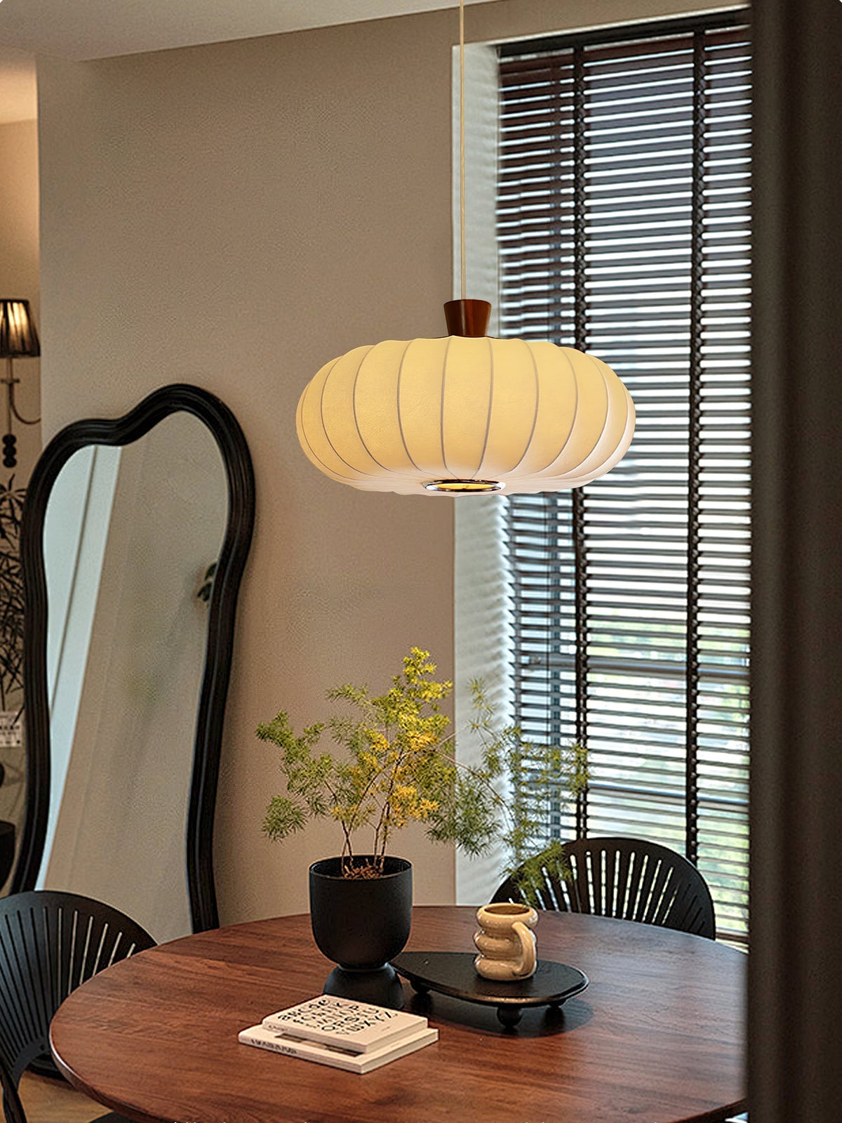 Aldeelia hanglamp van zijden hout in retrostijl