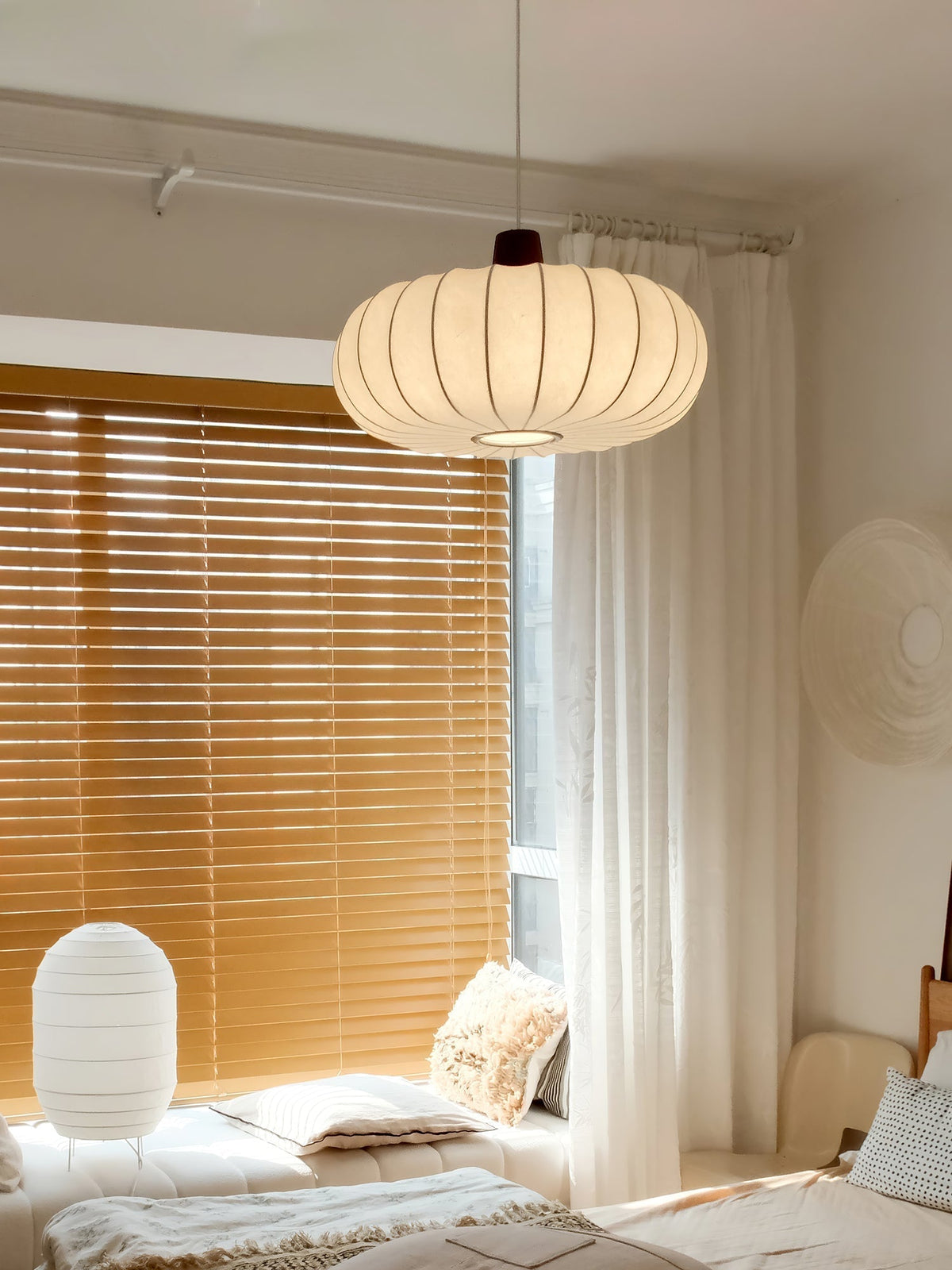 Aldeelia hanglamp van zijden hout in retrostijl