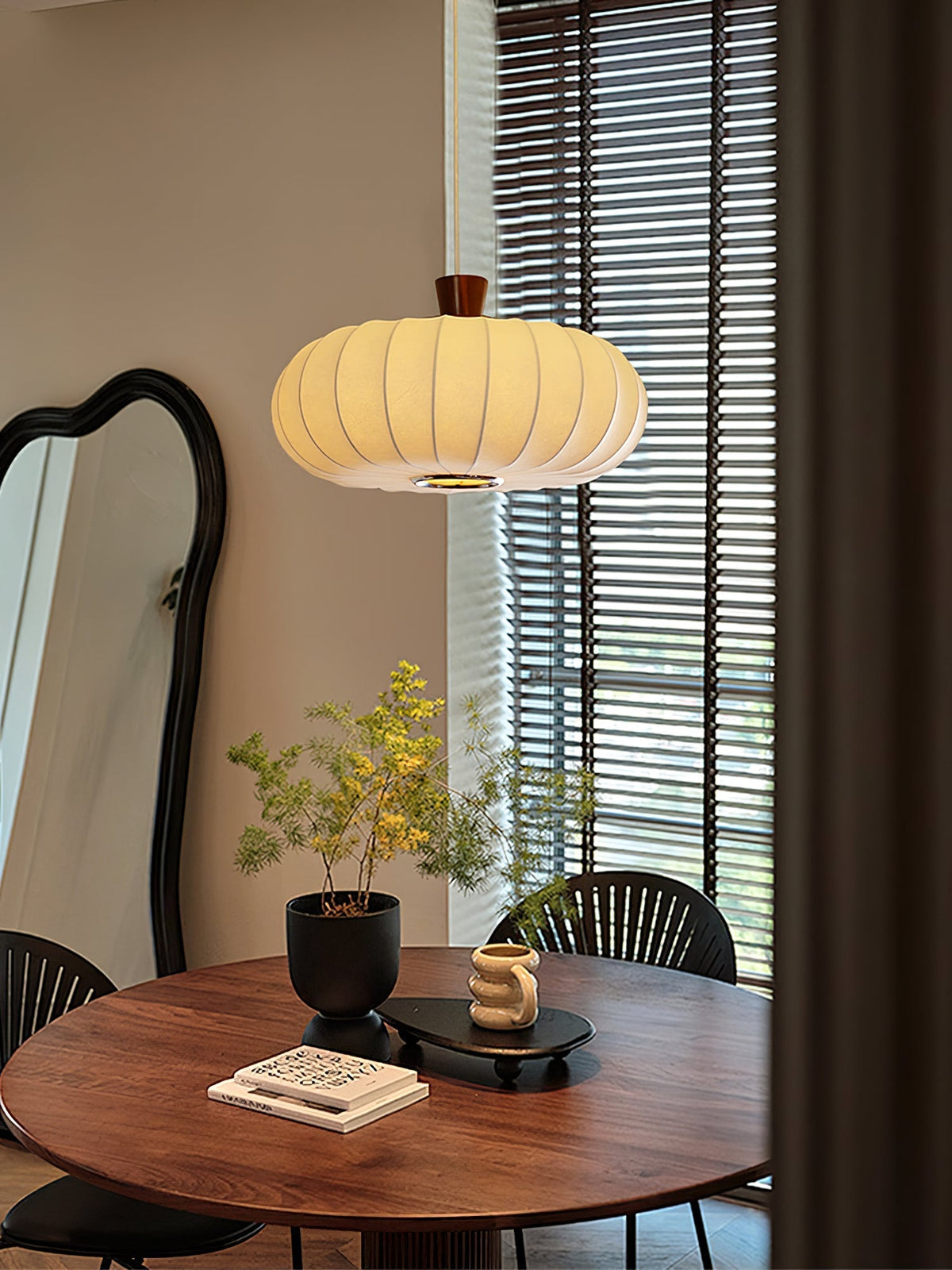 Aldeelia hanglamp van zijden hout in retrostijl