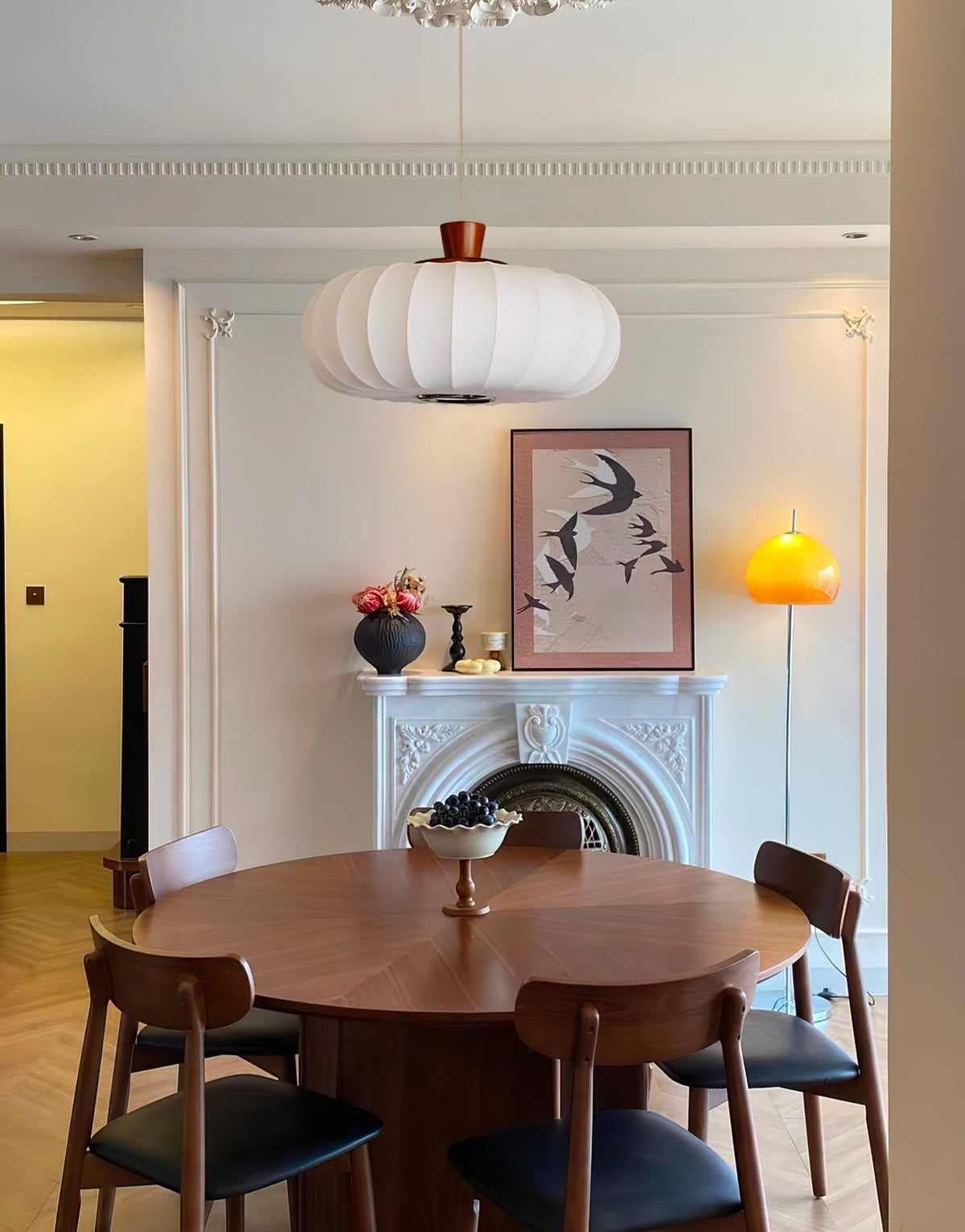 Aldeelia hanglamp van zijden hout in retrostijl