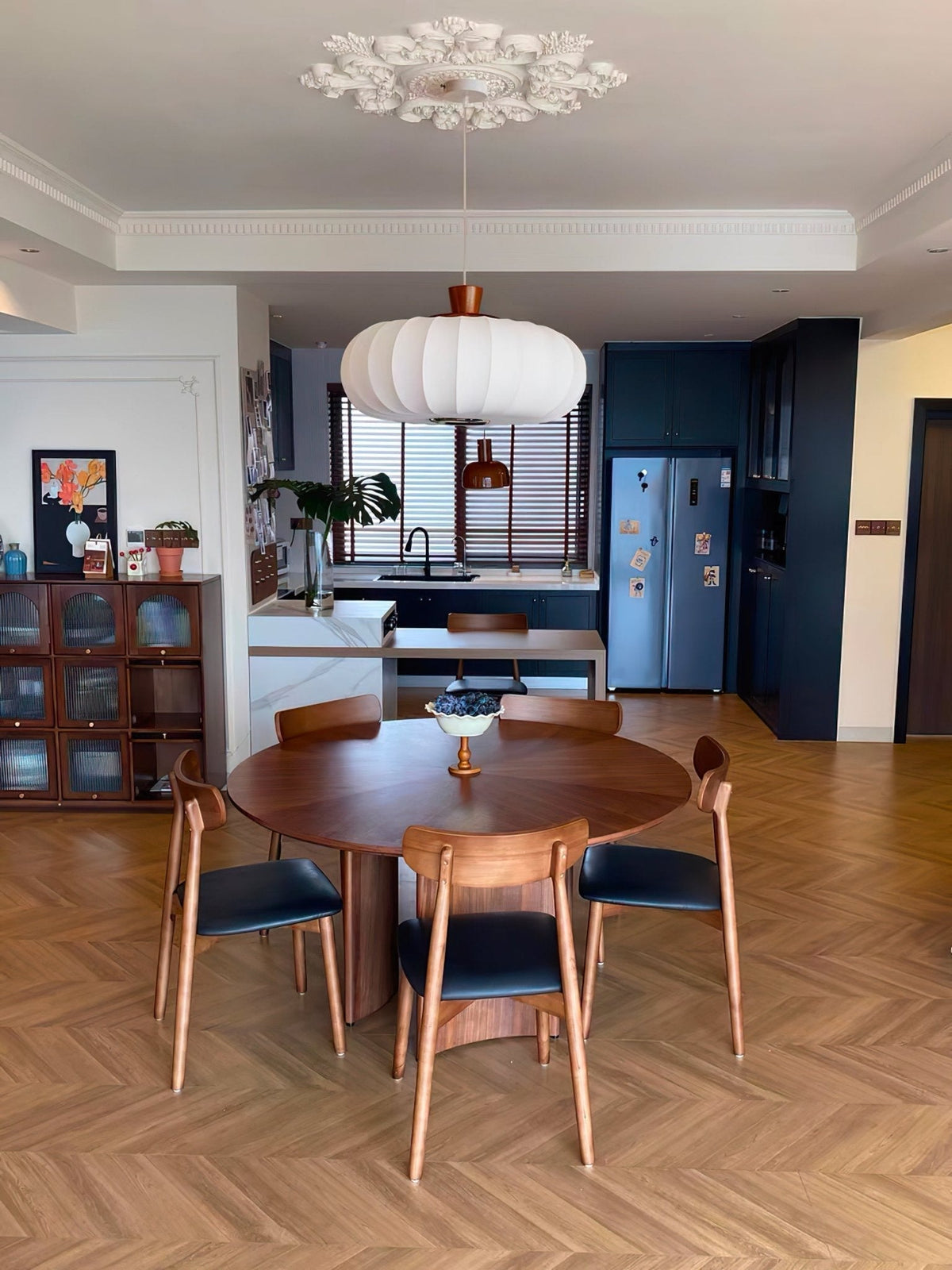 Aldeelia hanglamp van zijden hout in retrostijl