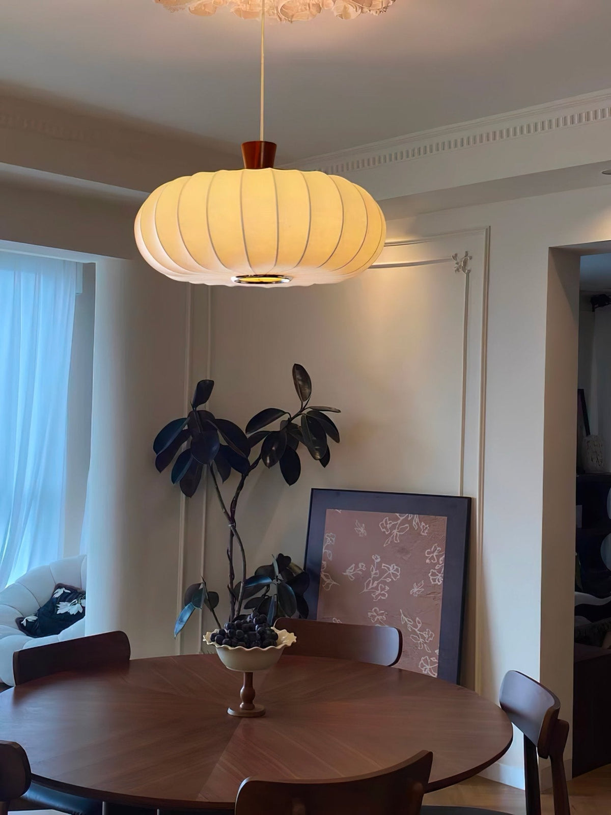 Aldeelia hanglamp van zijden hout in retrostijl
