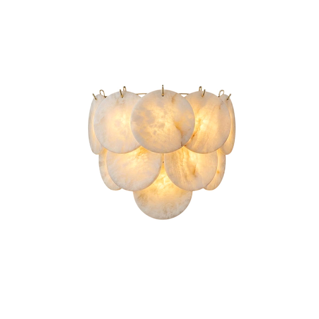 Pemberhurst albast schijfvormige wandlamp