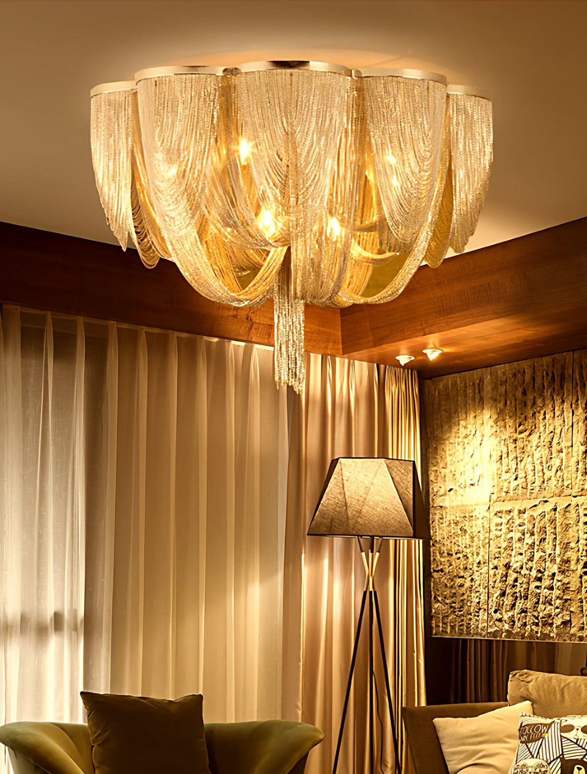 Selenelle plafondlamp met ketting en tassel