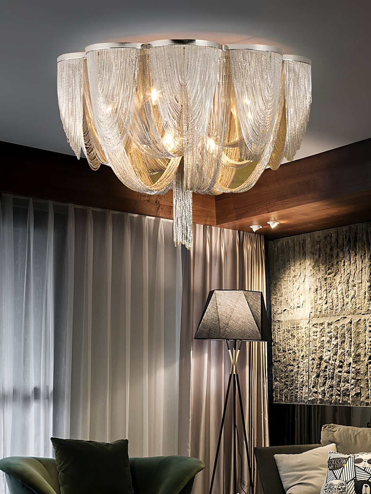 Selenelle plafondlamp met ketting en tassel