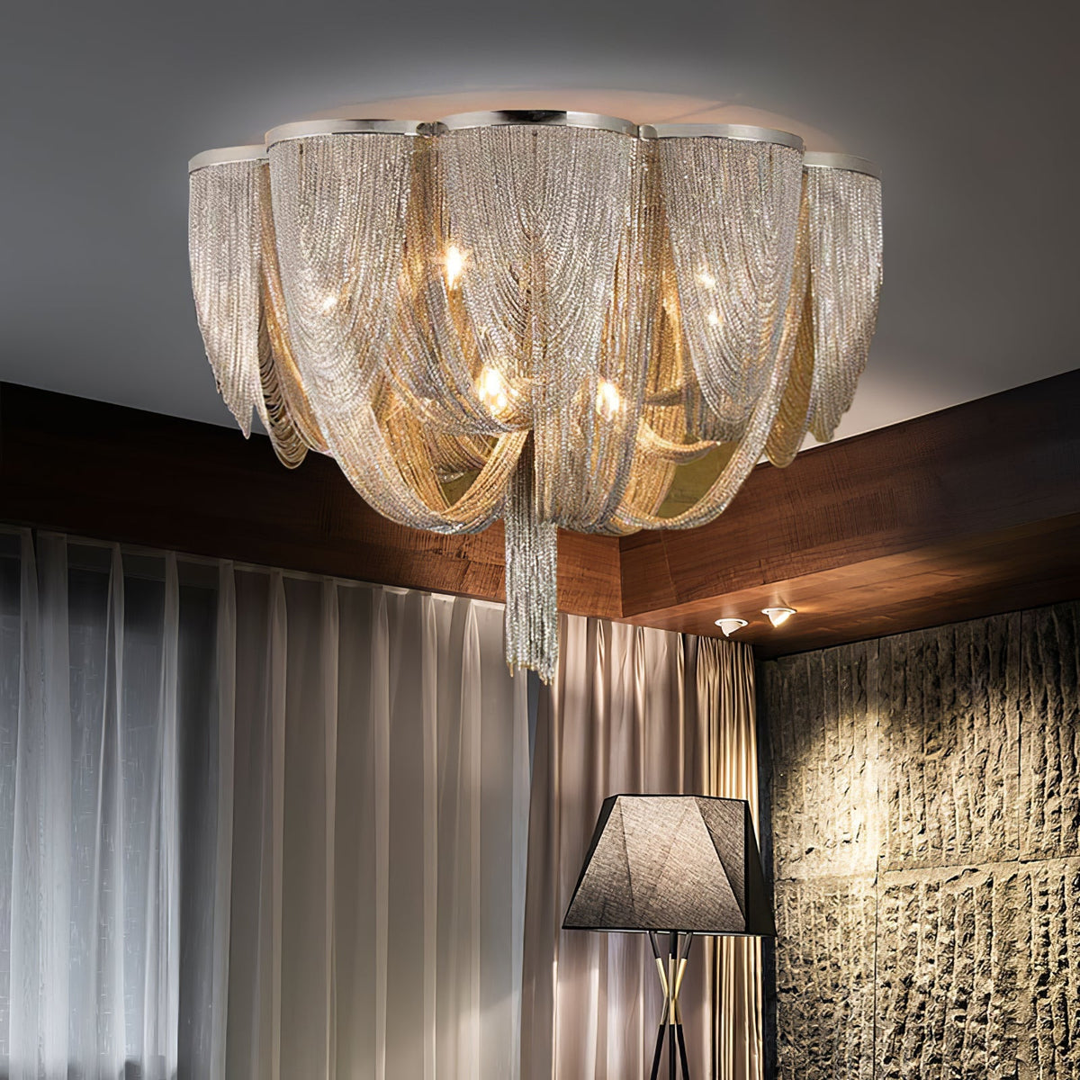 Selenelle plafondlamp met ketting en tassel
