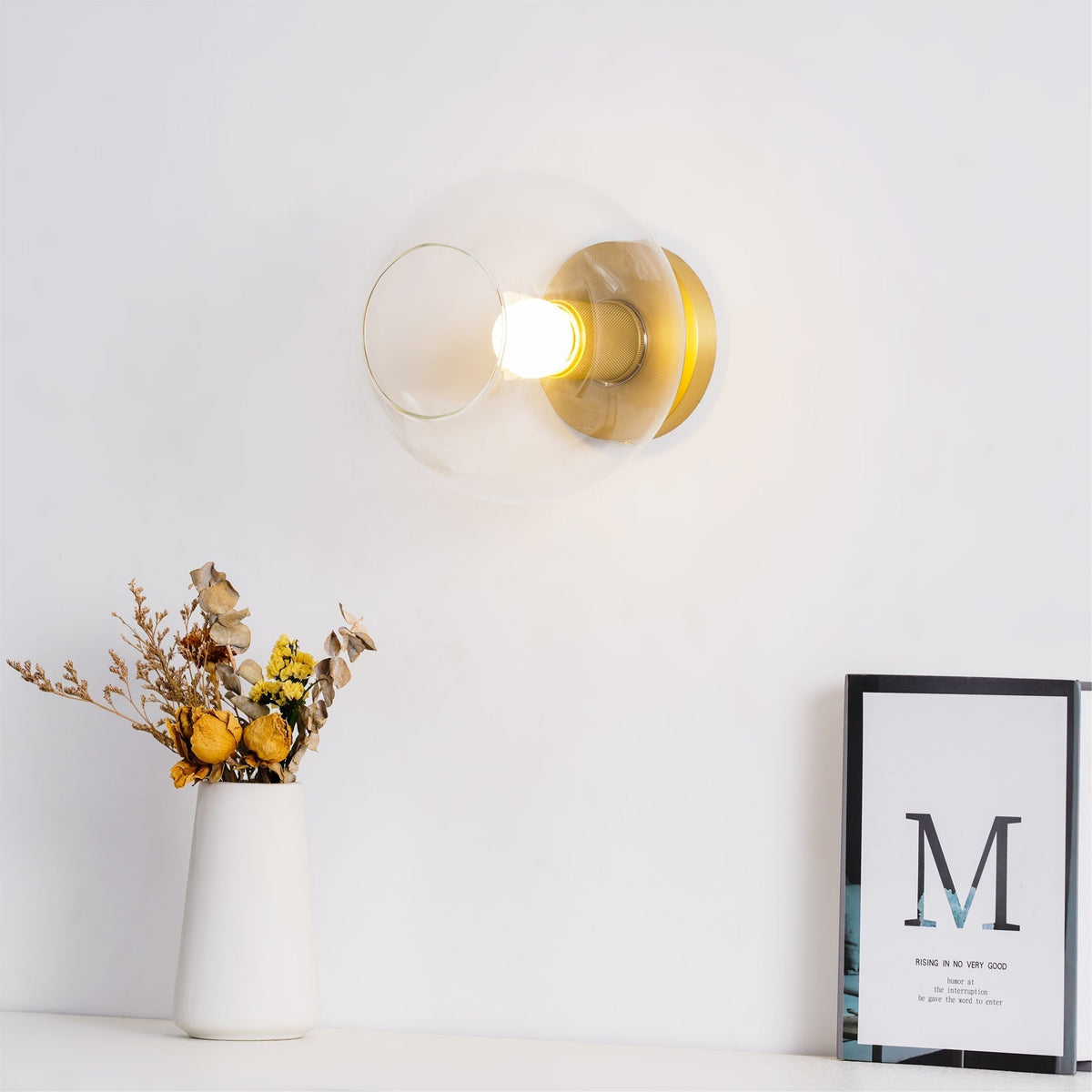 Elthyn plafondlamp conische kap glas messing minimalistisch industrieel