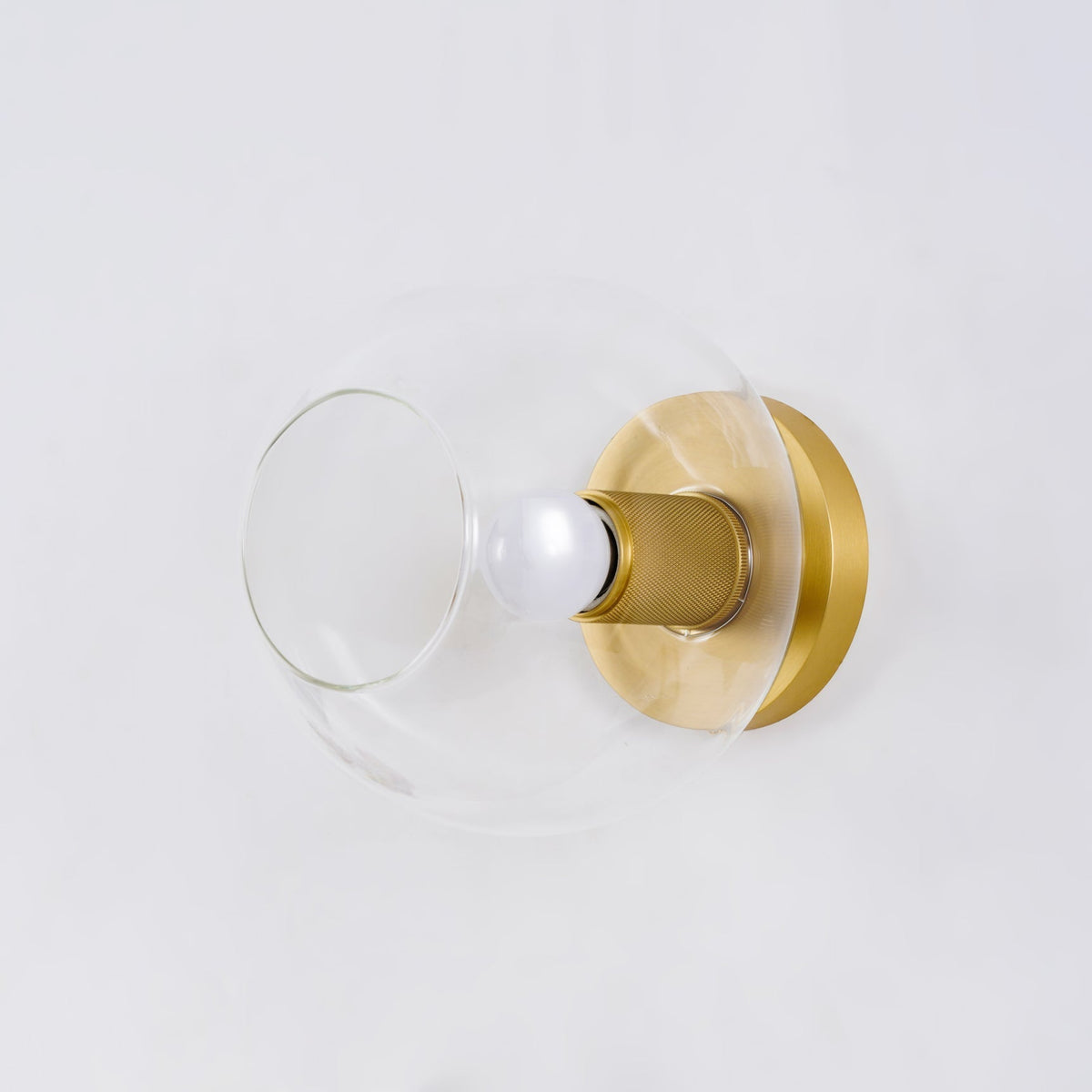 Elthyn plafondlamp conische kap glas messing minimalistisch industrieel