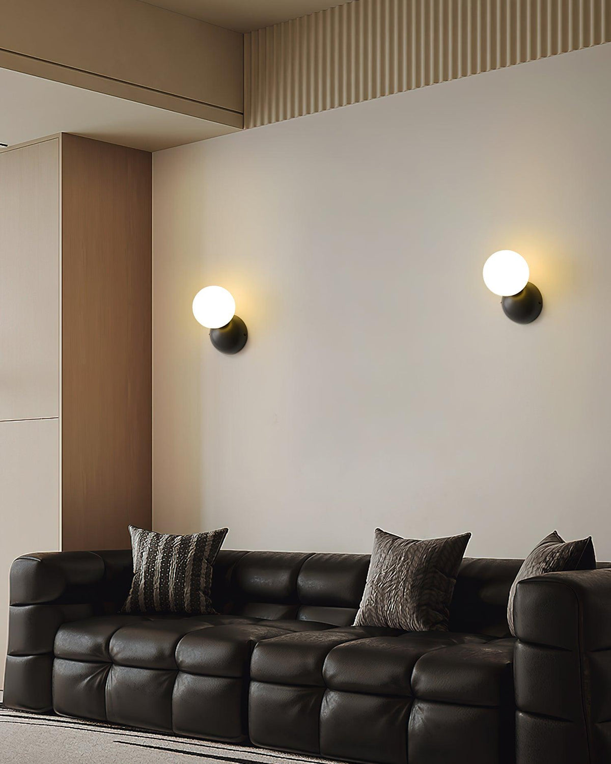 Velirina Bolvormig Glas Messing Wandlamp