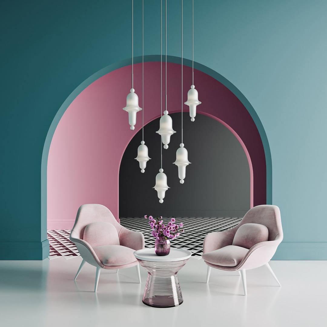 Calaeus Noordse kunst glas hanglamp