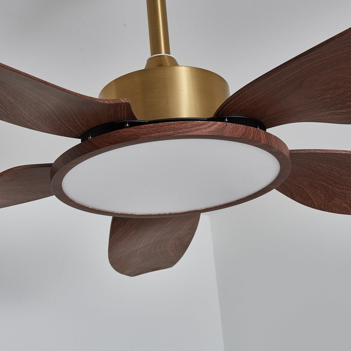 Sylenel modern Hout Messing Plafondventilator met lamp