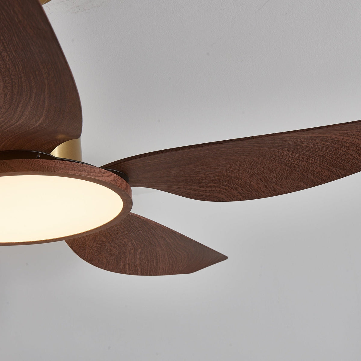 Sylenel modern Hout Messing Plafondventilator met lamp