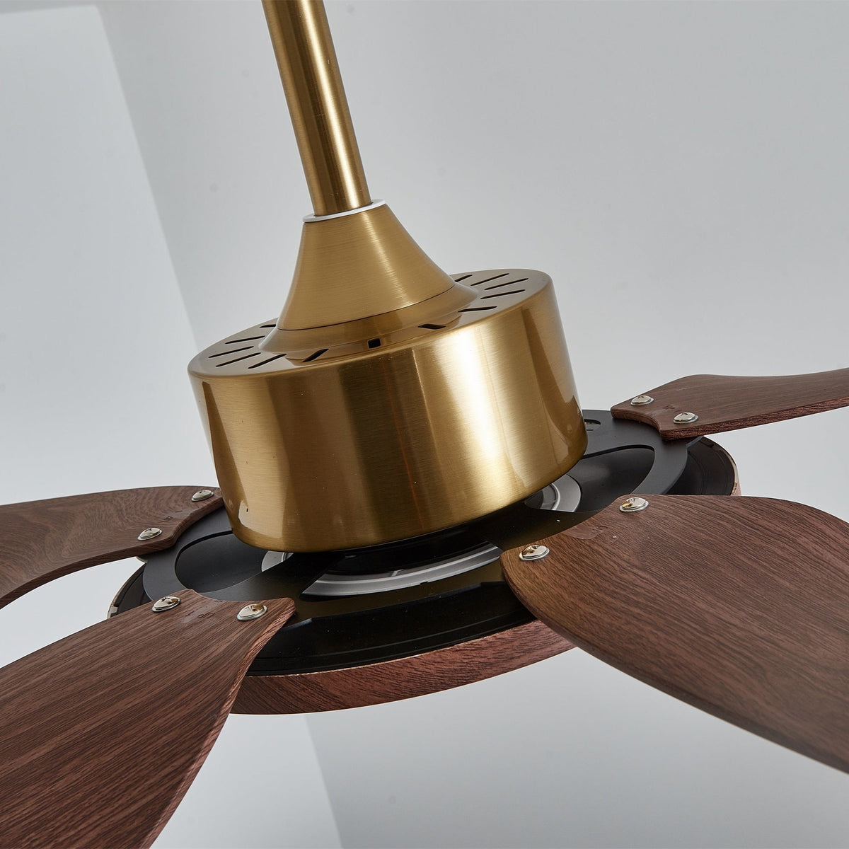 Sylenel modern Hout Messing Plafondventilator met lamp
