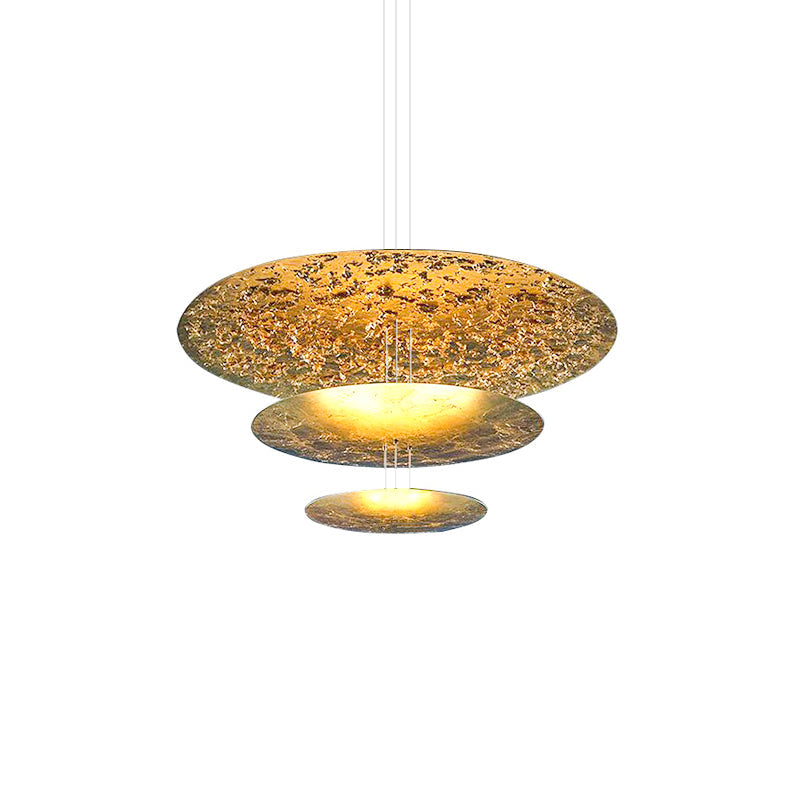 Phelion gelaagde hanglamp van goudfolie