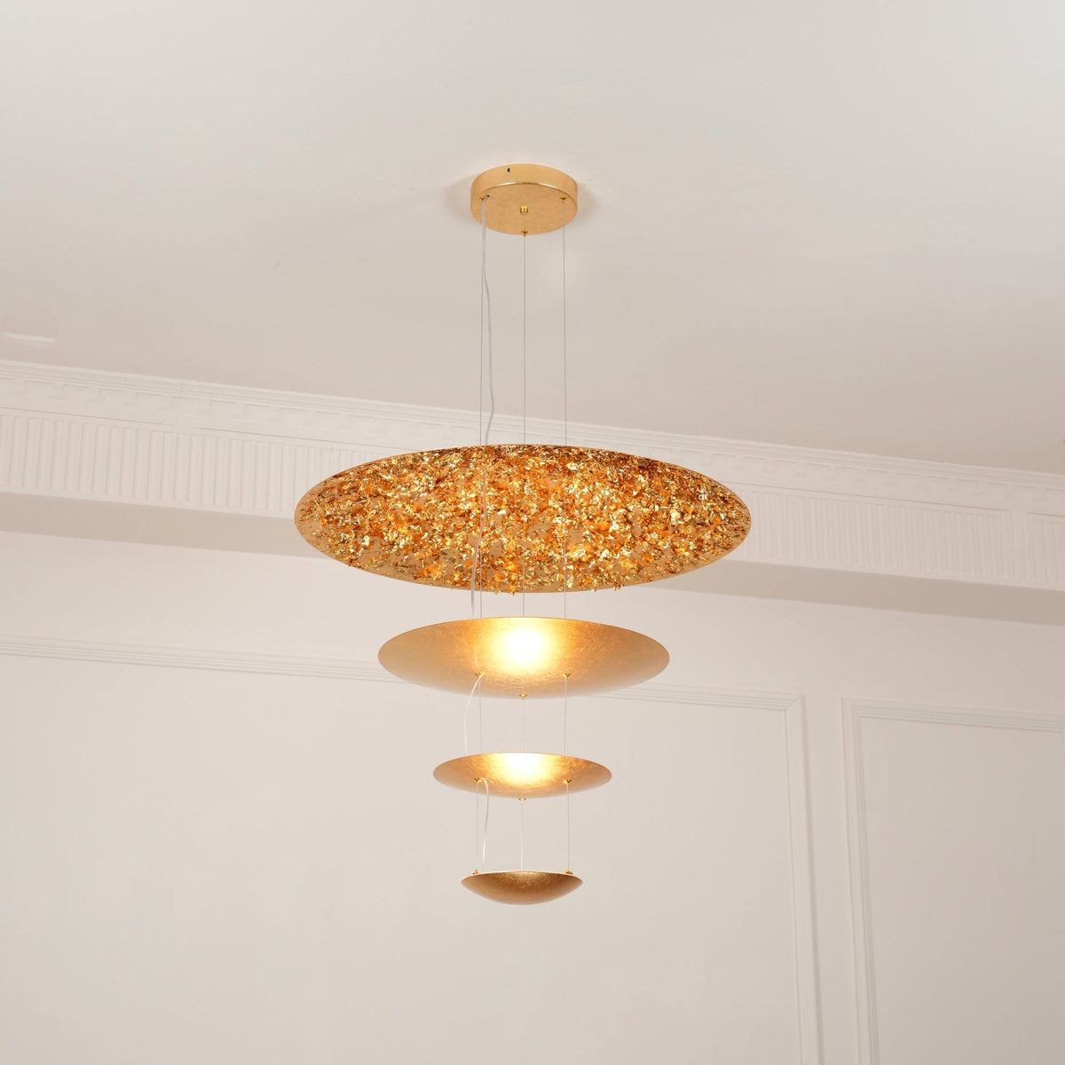 Phelion gelaagde hanglamp van goudfolie