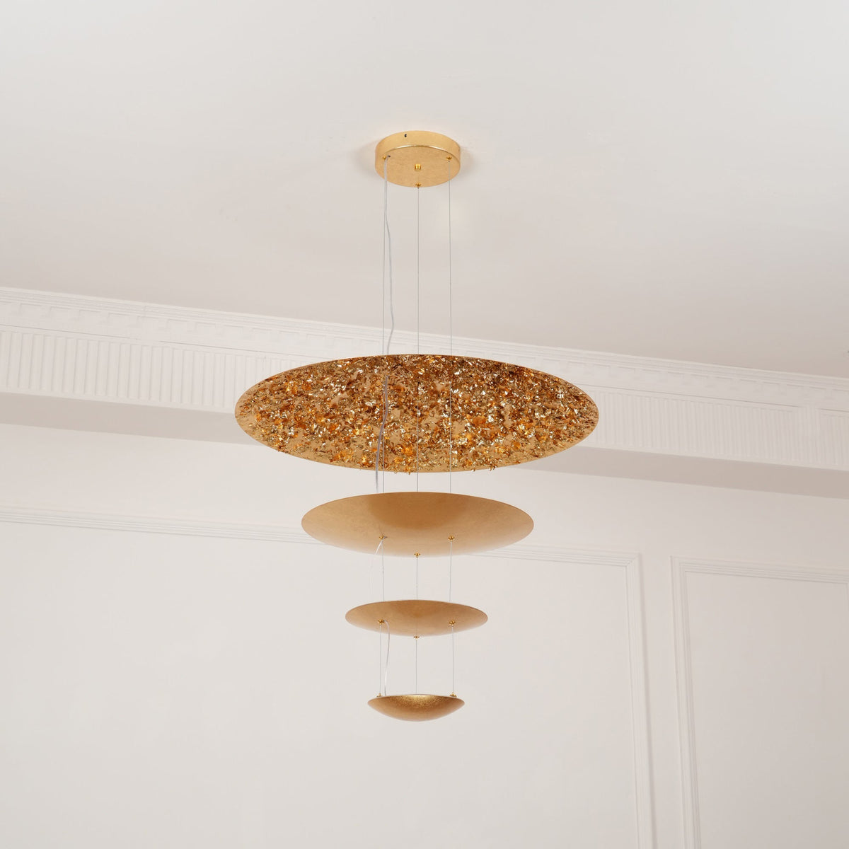 Phelion gelaagde hanglamp van goudfolie