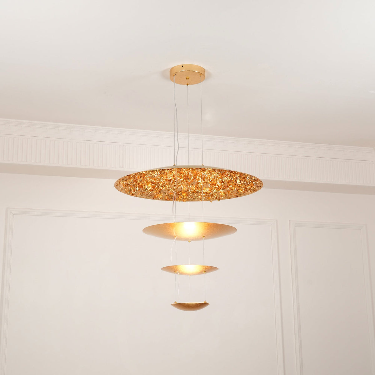 Phelion gelaagde hanglamp van goudfolie