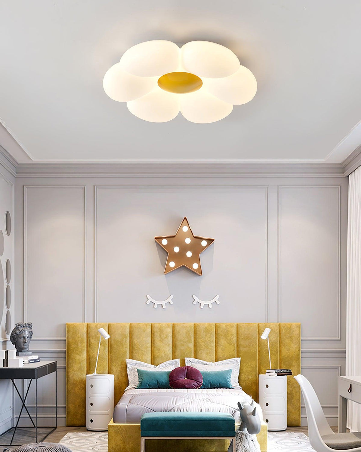 Liorinella plafondlamp Six-Leaf Flower voor kinderkamer