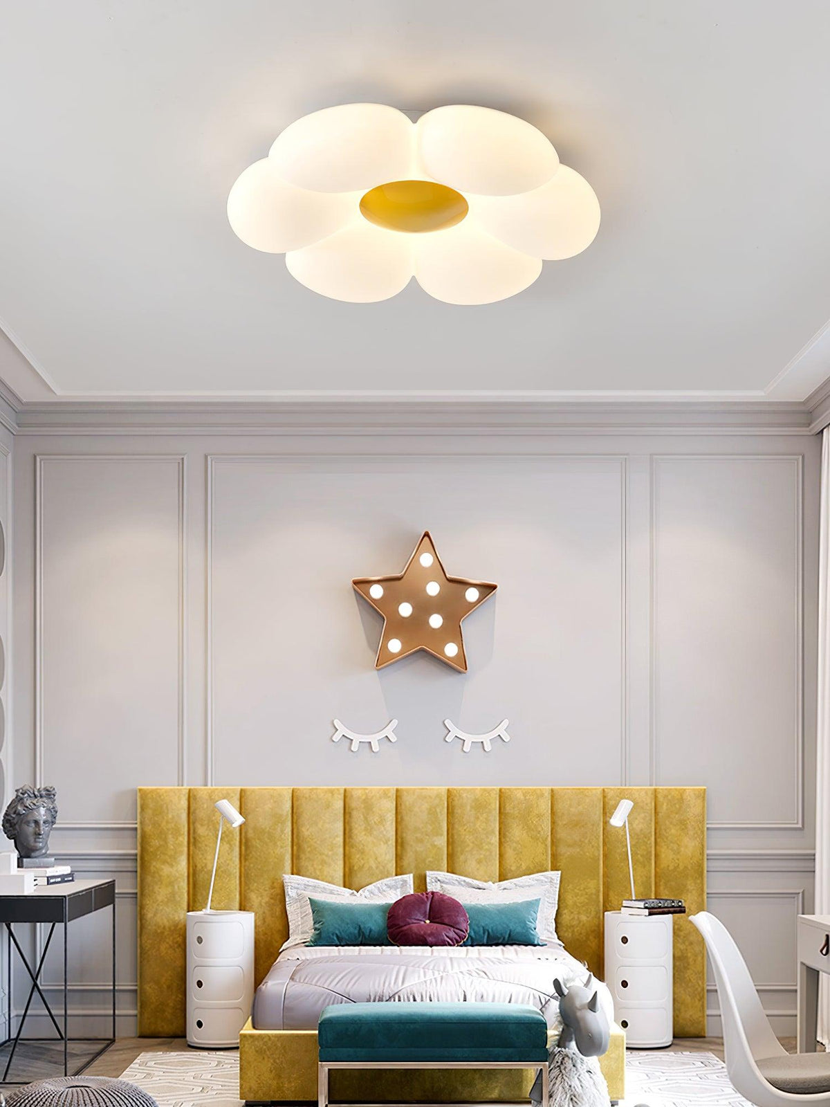 Liorinella plafondlamp Six-Leaf Flower voor kinderkamer