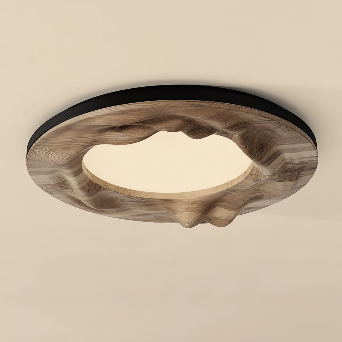 Rinarena plafondlamp houten lijst organisch minimalistisch