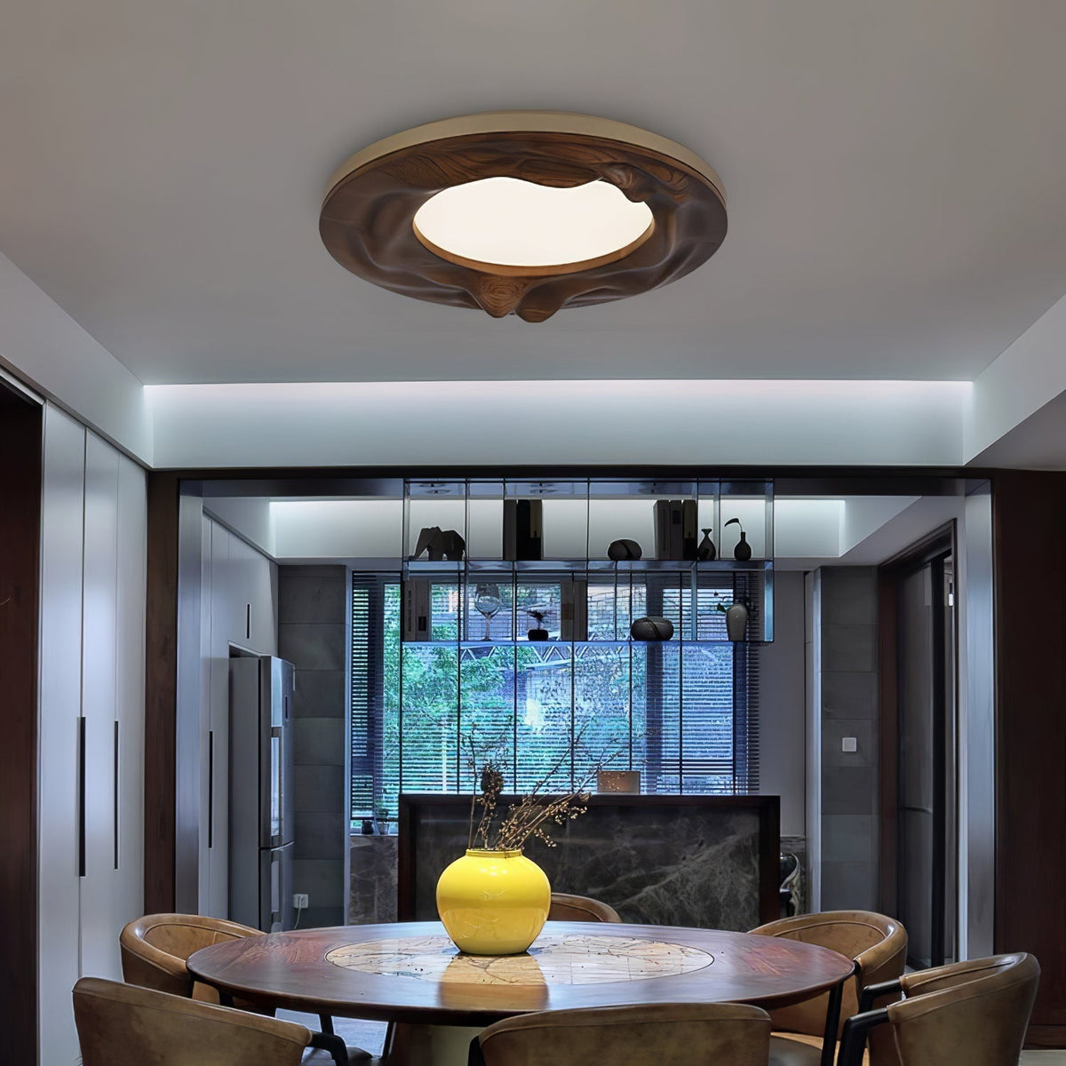 Rinarena plafondlamp houten lijst organisch minimalistisch