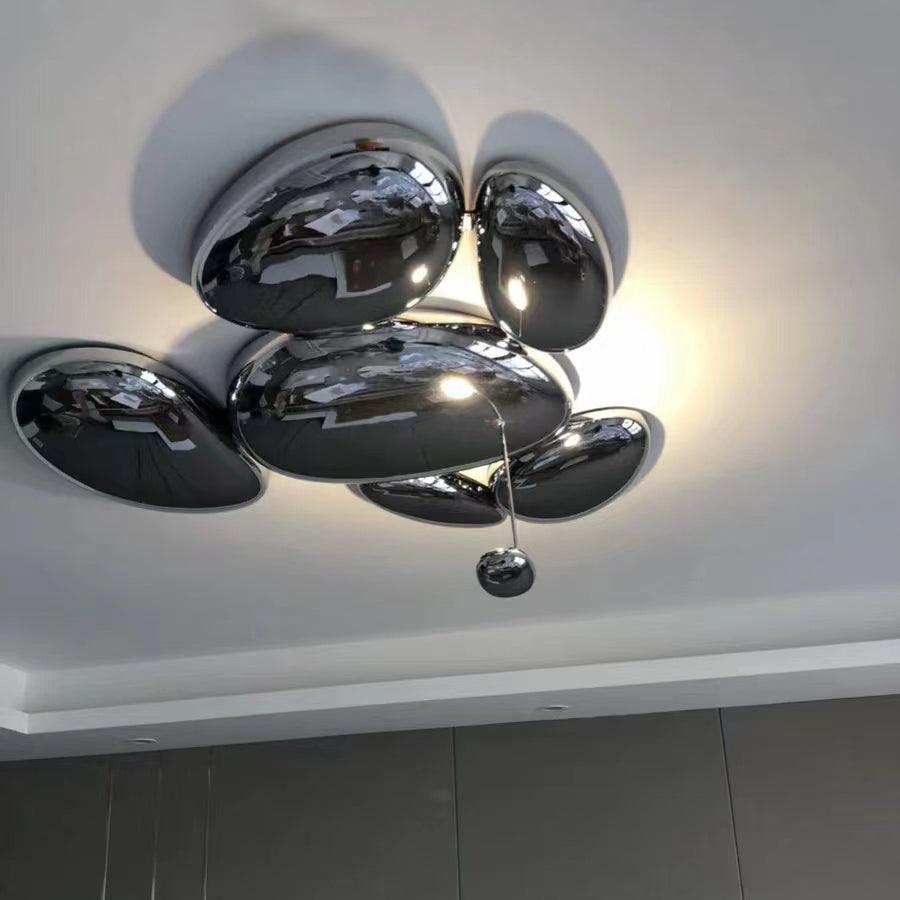 Vostix Plafondlamp Chroom Kiezelvorm modern