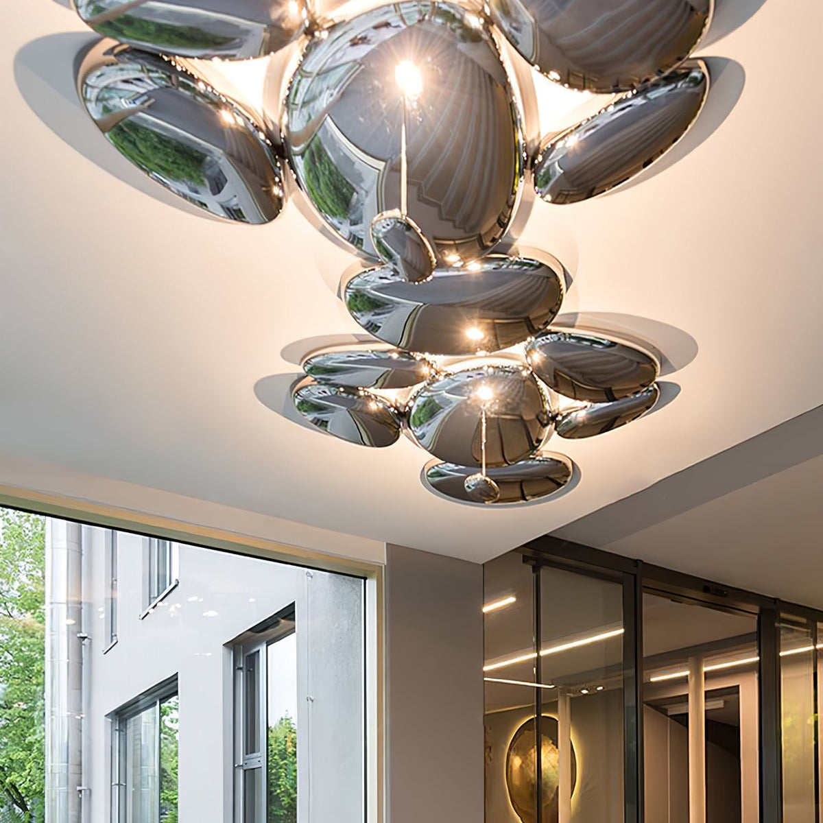 Vostix Plafondlamp Chroom Kiezelvorm modern