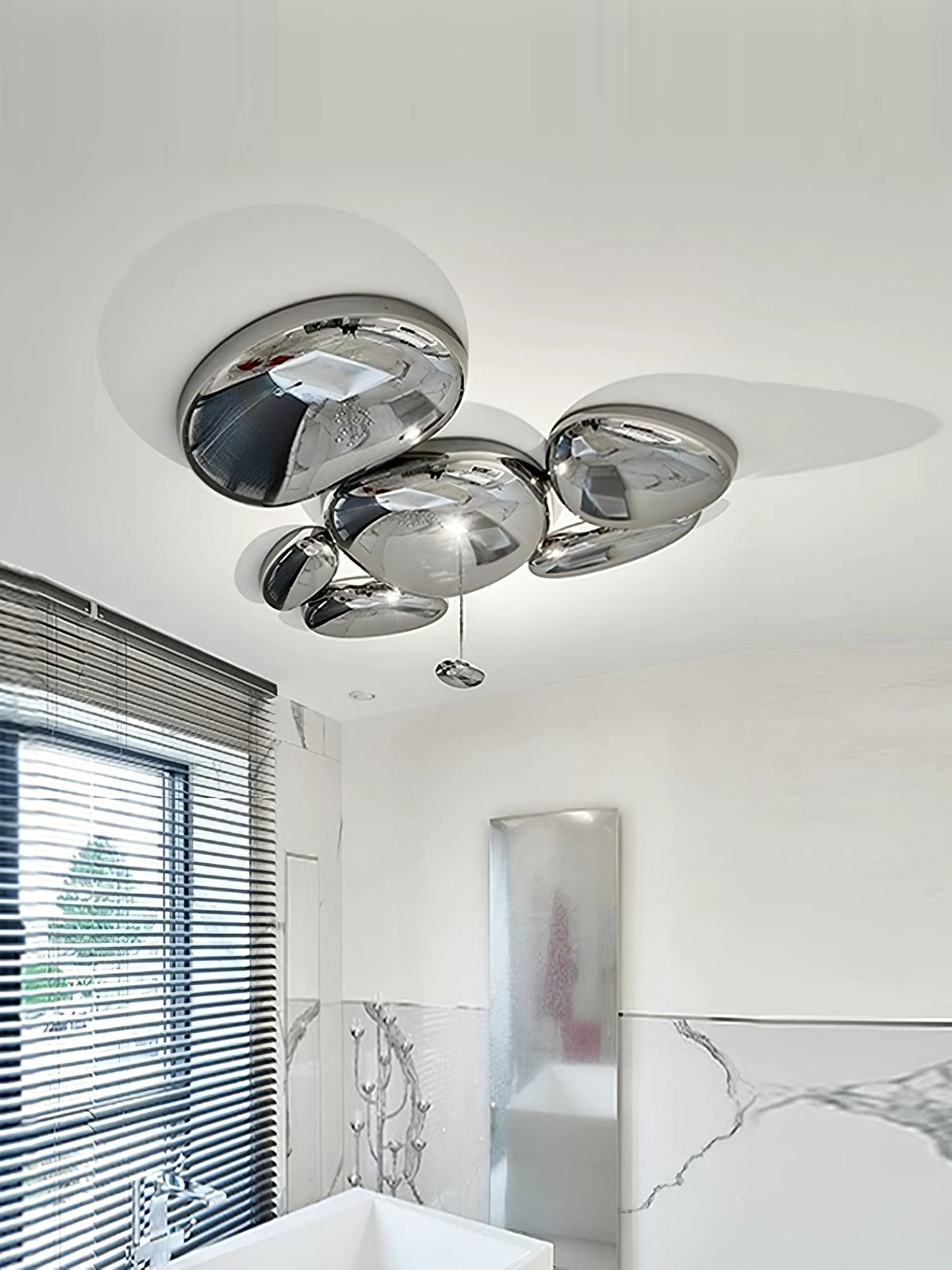 Vostix Plafondlamp Chroom Kiezelvorm modern