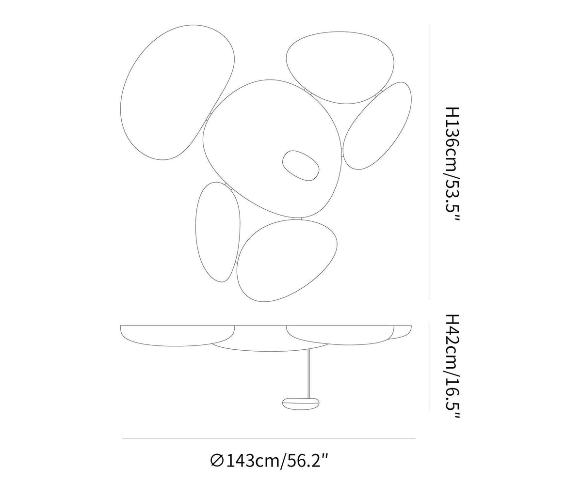 Vostix Plafondlamp Chroom Kiezelvorm modern