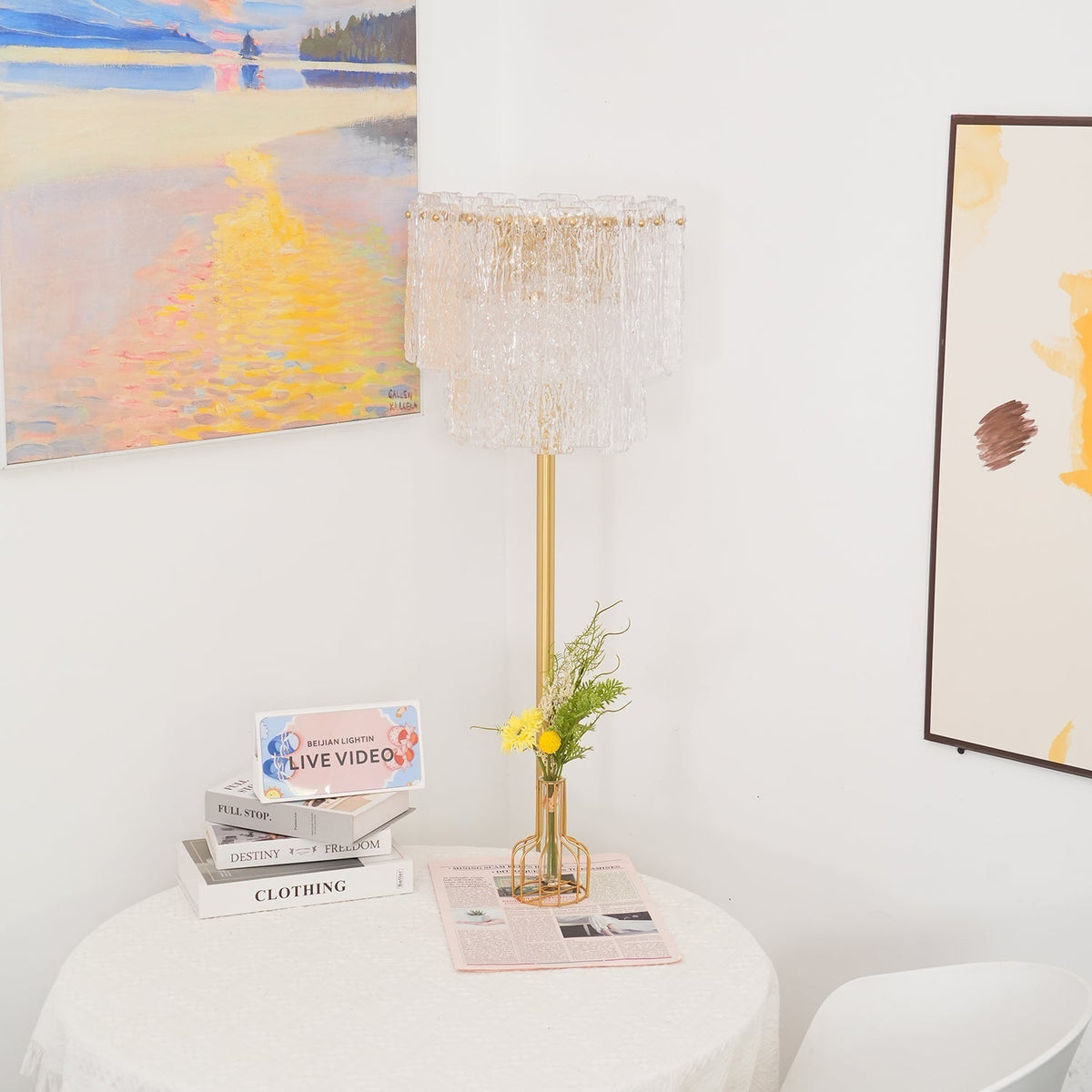 Velaette luxe glas vloerlamp
