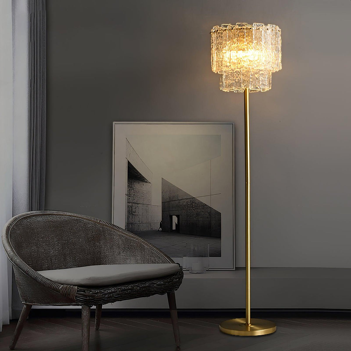 Velaette luxe glas vloerlamp