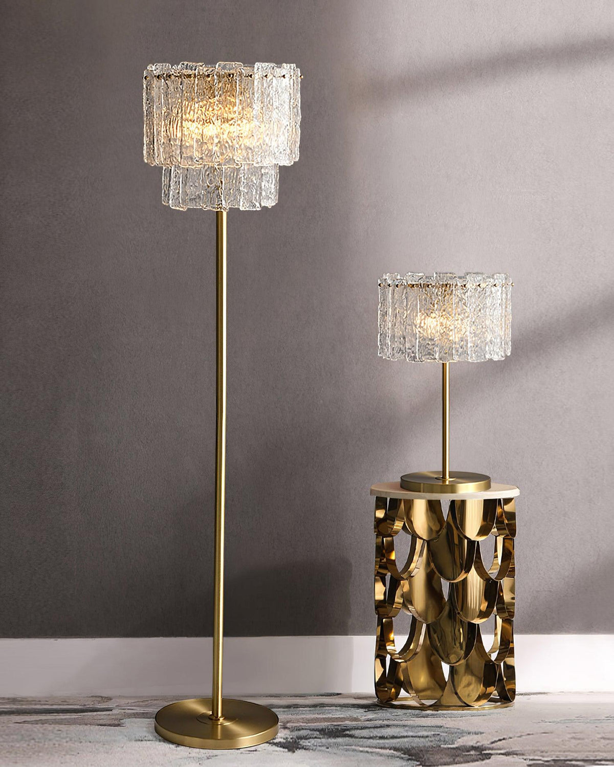 Velaette luxe glas vloerlamp