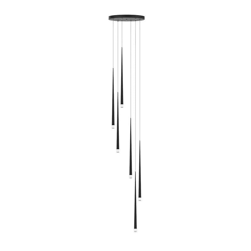 Reveno Kroonluchter Slender Cone Lineair Zwart Minimalistisch