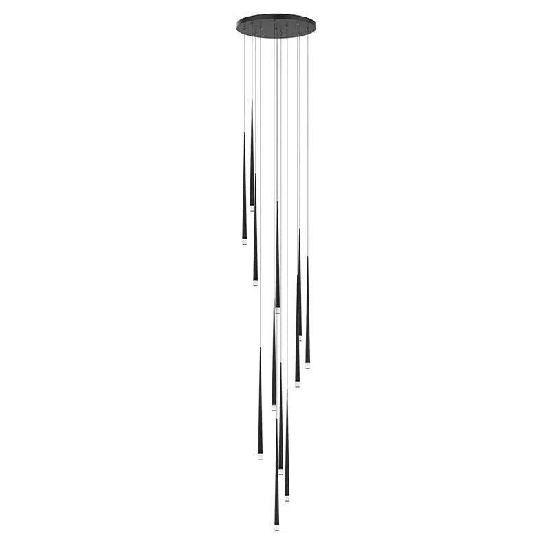 Reveno Kroonluchter Slender Cone Lineair Zwart Minimalistisch