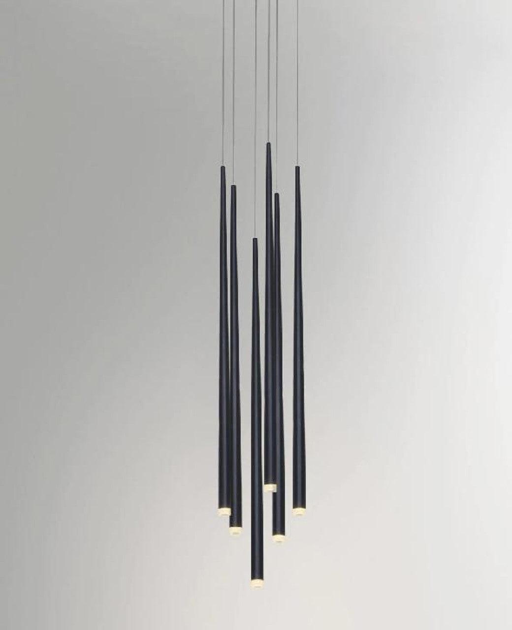 Reveno Kroonluchter Slender Cone Lineair Zwart Minimalistisch
