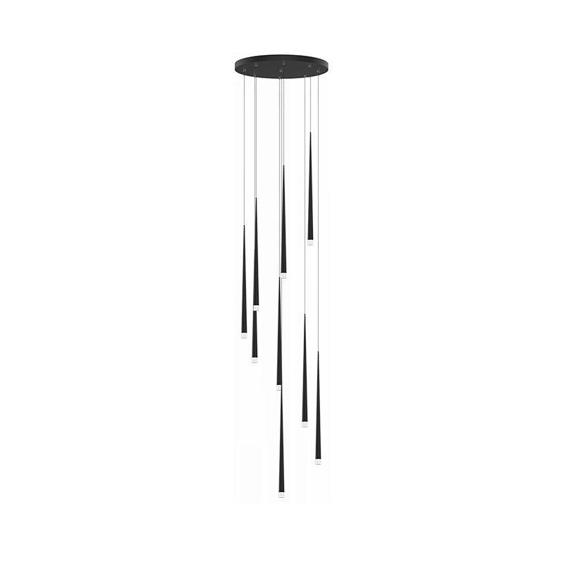 Reveno Kroonluchter Slender Cone Lineair Zwart Minimalistisch