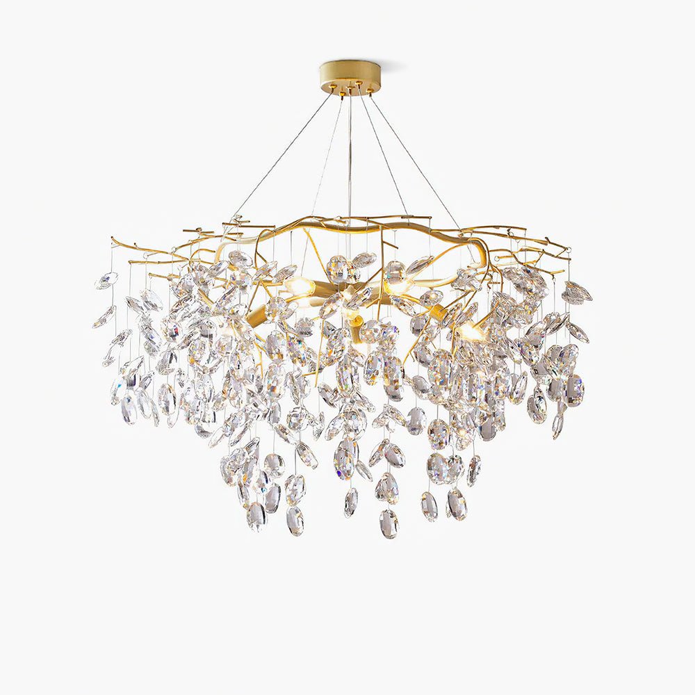 Luxirian kroonluchter kristallen takken goud LED