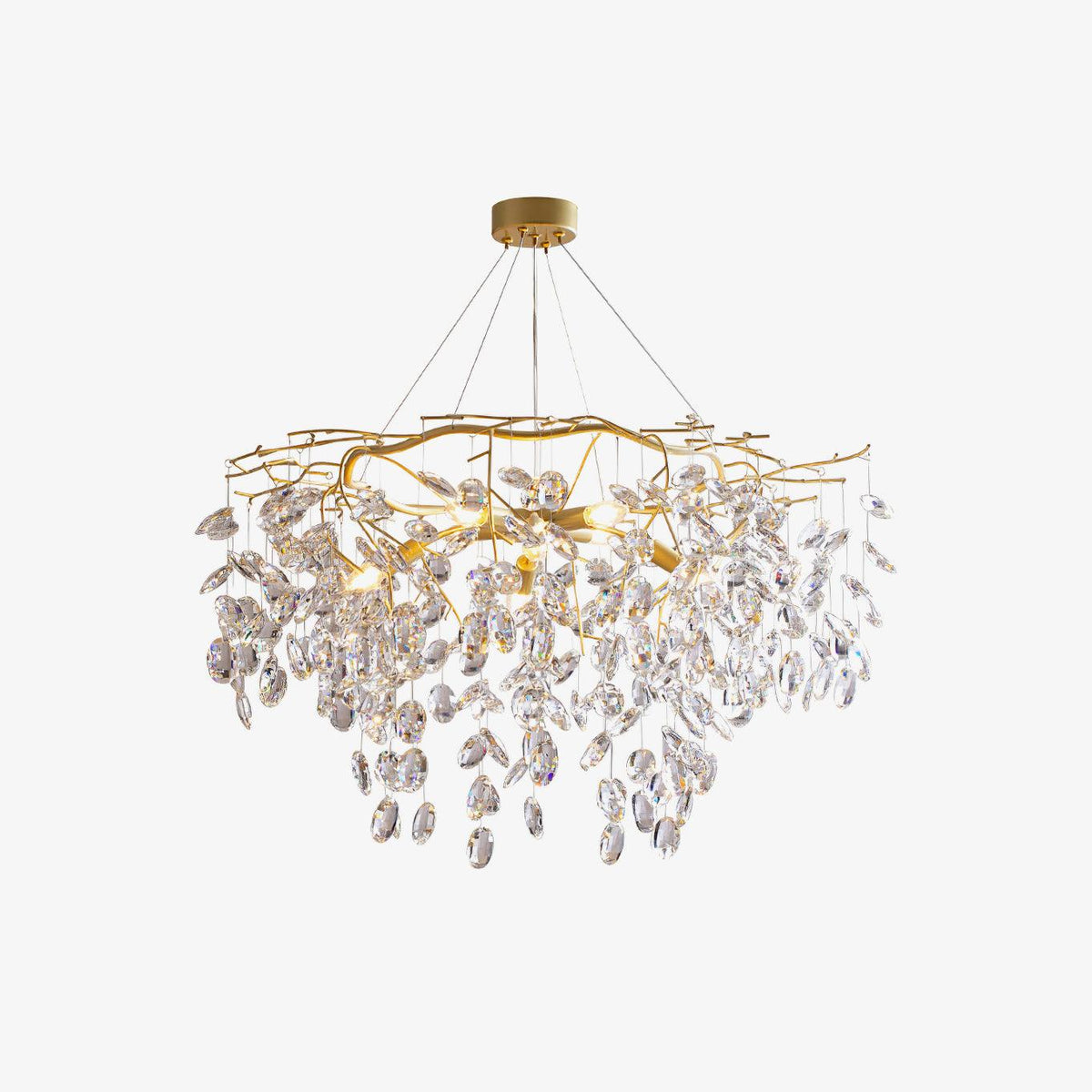 Luxirian kroonluchter kristallen takken goud LED