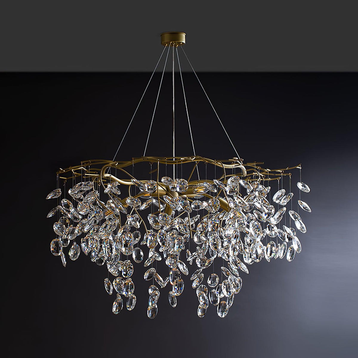 Luxirian kroonluchter kristallen takken goud LED