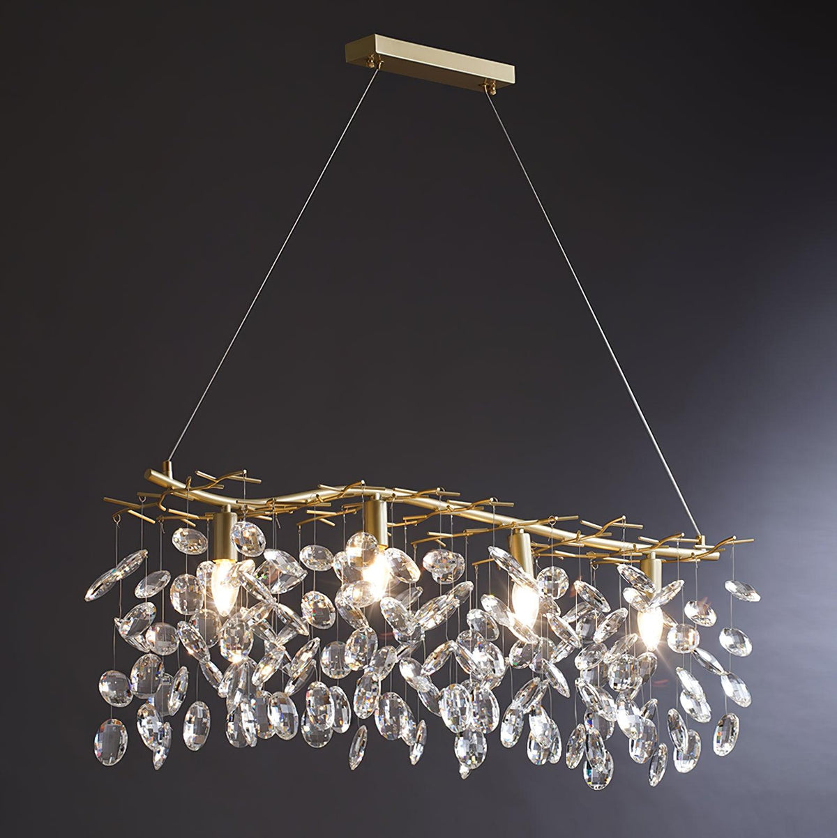 Luxirian kroonluchter kristallen takken goud LED