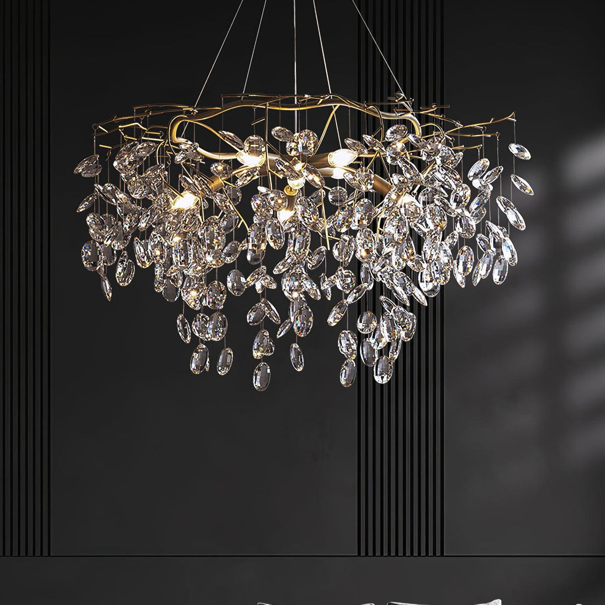 Luxirian kroonluchter kristallen takken goud LED