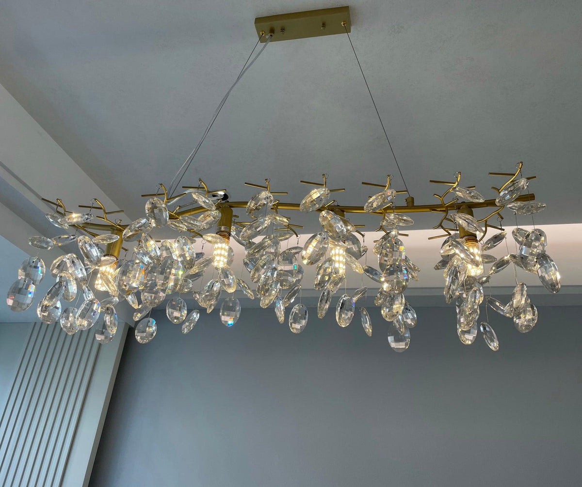 Luxirian kroonluchter kristallen takken goud LED