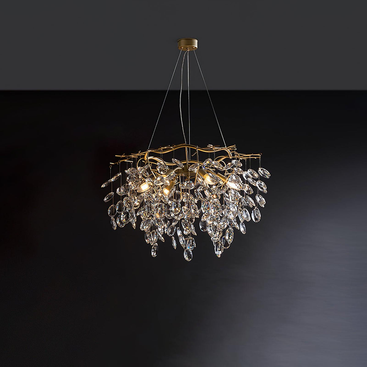 Luxirian kroonluchter kristallen takken goud LED