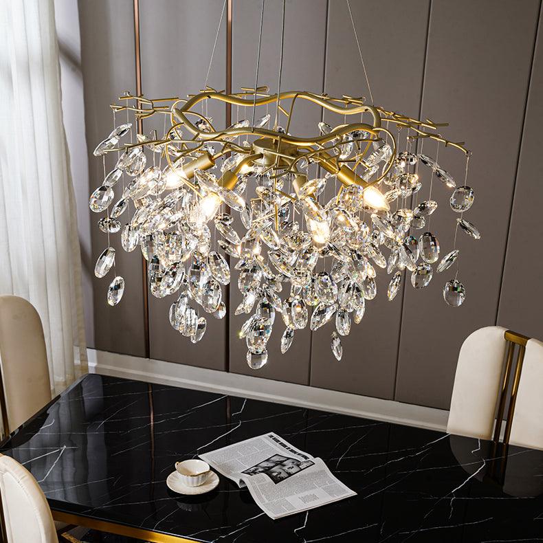 Luxirian kroonluchter kristallen takken goud LED