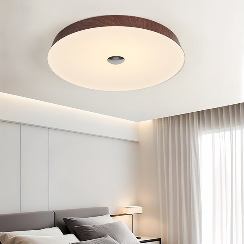 Ceshaora Moderne plafondlamp met minimalistisch walnoot houtkorrel