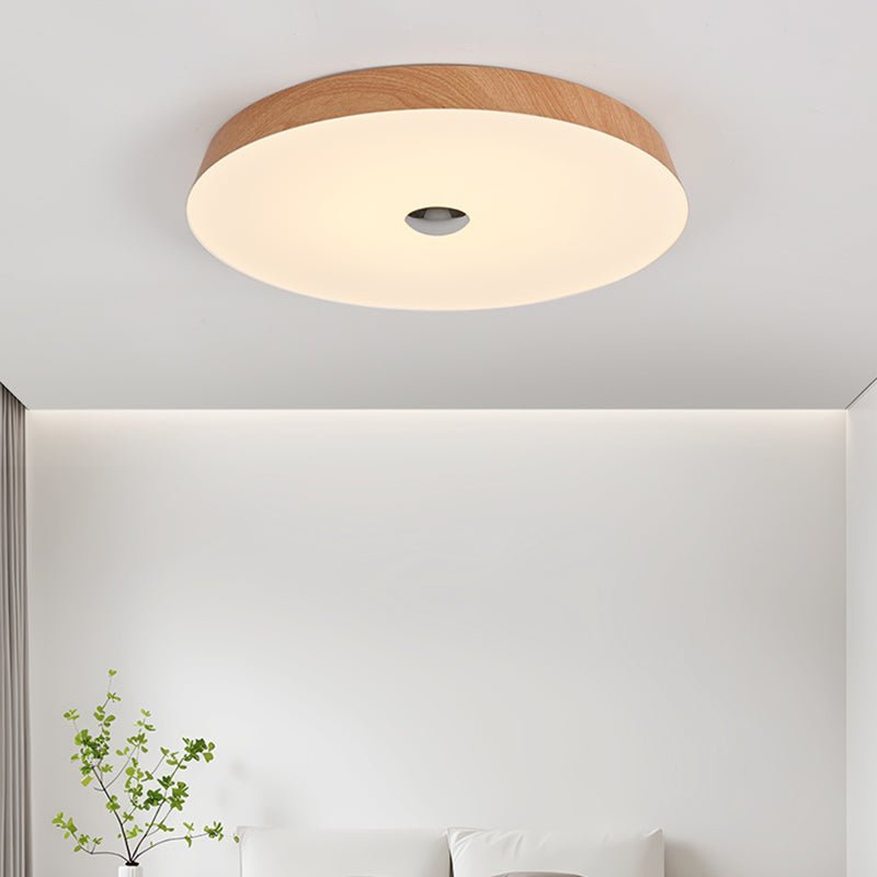 Ceshaora Moderne plafondlamp met minimalistisch walnoot houtkorrel