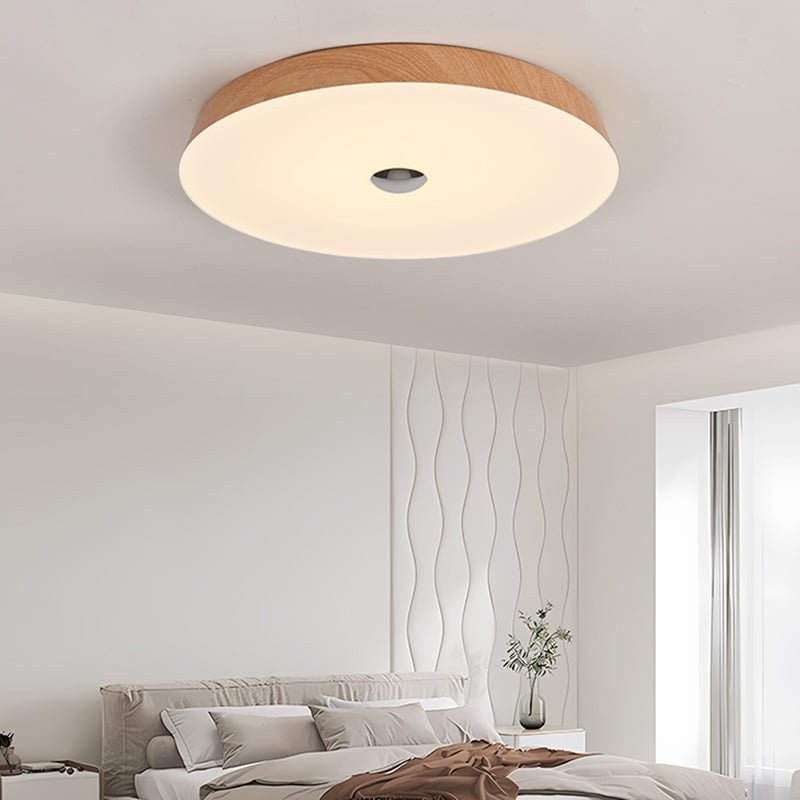 Ceshaora Moderne plafondlamp met minimalistisch walnoot houtkorrel