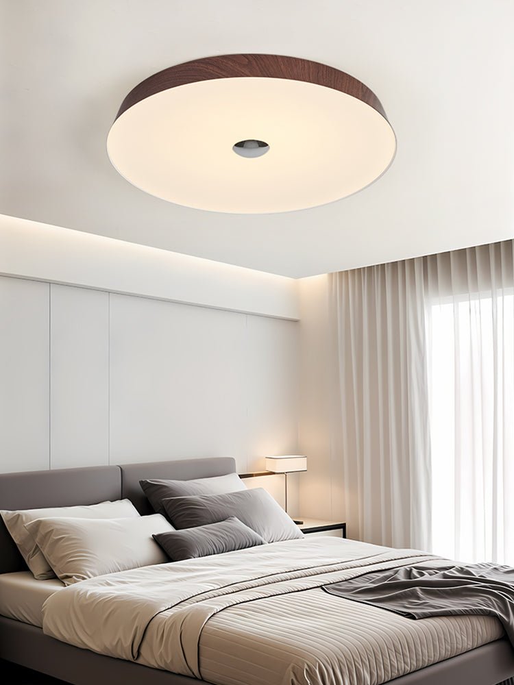 Ceshaora Moderne plafondlamp met minimalistisch walnoot houtkorrel